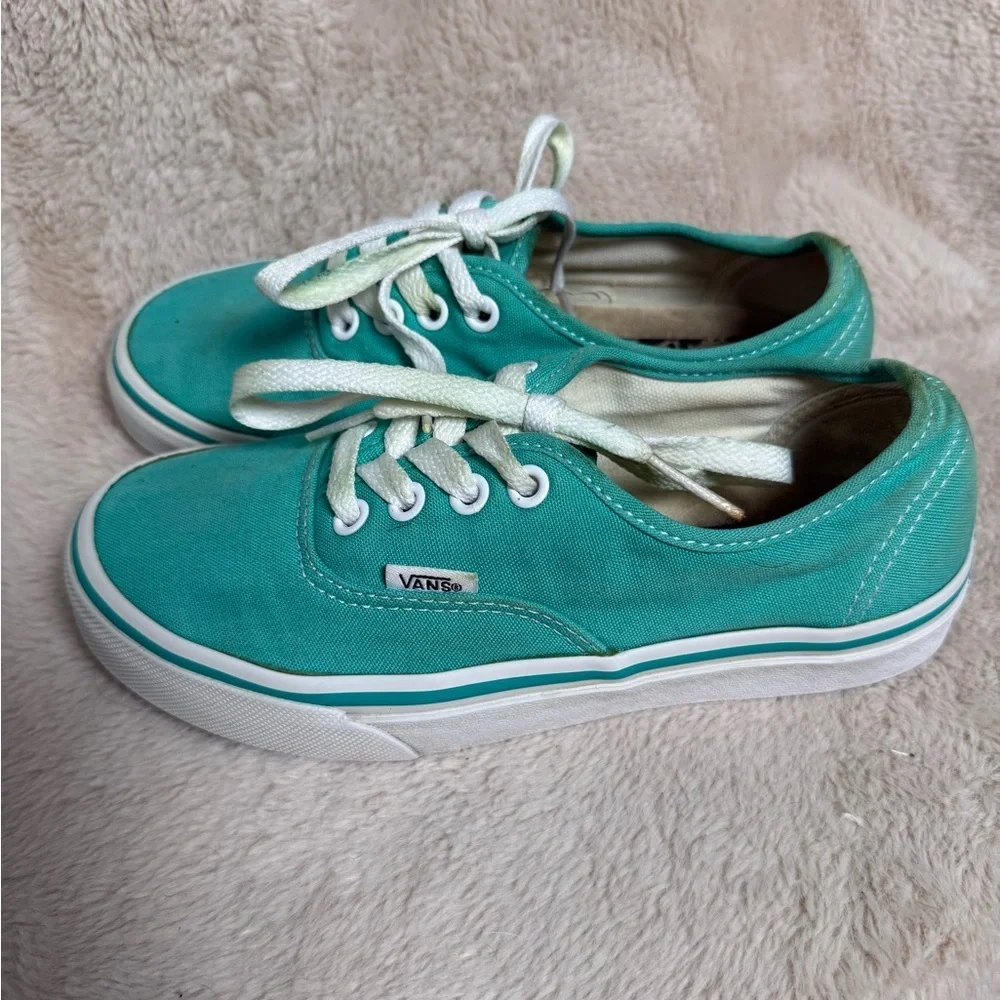 Vans Authentic Teal Skate Sneakers Mens Sz 4 Womens Sz 5.5
